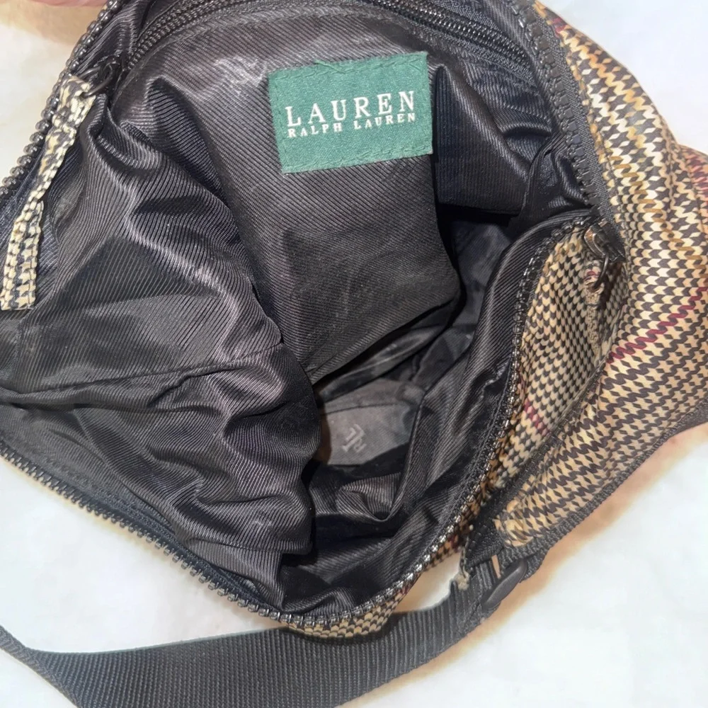 Ralph Lauren Houndstooth Hobo Shoulder Bag